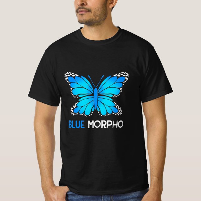 Blue Morpho Butterfly T Shirt (Framsida)
