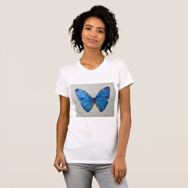 Blue Morpho Butterfly T-shirt (Hel framsida)