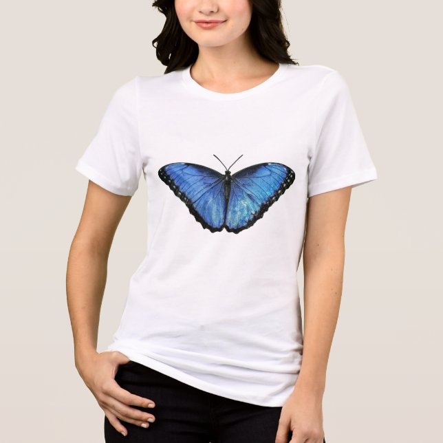 Blue Morpho Butterfly T Shirt (Framsida)
