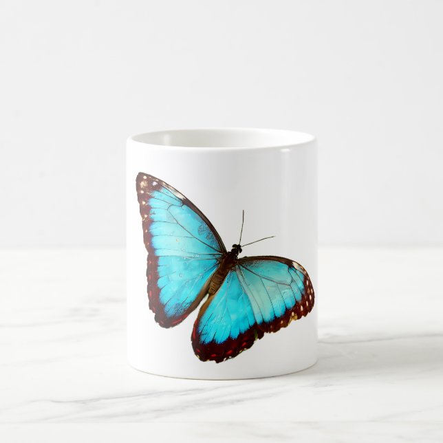 Blue Morpho Rainforest Butterfly Kaffemugg (Center)