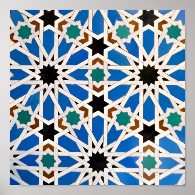 Blue Morrocan Mosaic Poster (Framsidan)