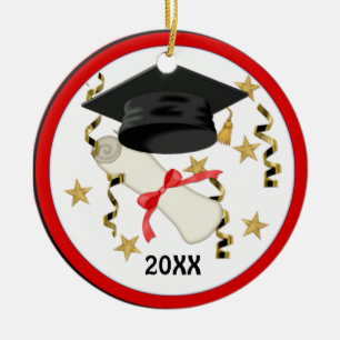Blue Mortar och Diploma Studenten Julgransprydnad Keramik