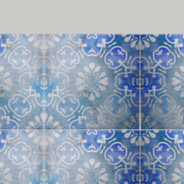 Blue Mosaic Medallion Distress Stone-look Kakelplatta