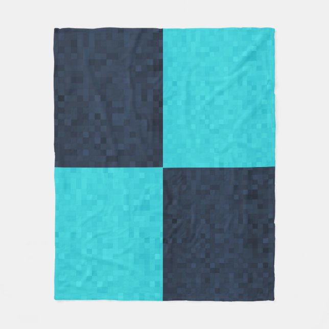 Blue Mosaic Rectangular Mönster Fleecefilt (Framsidan)
