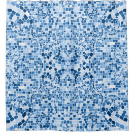 Blue Mosaic Shower Curtain