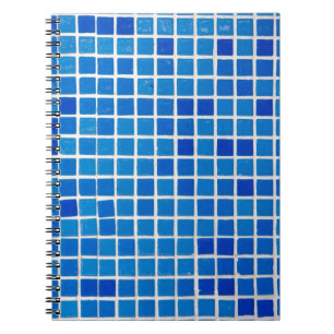 Blue Mosaic Tile Anteckningsbok Med Spiral