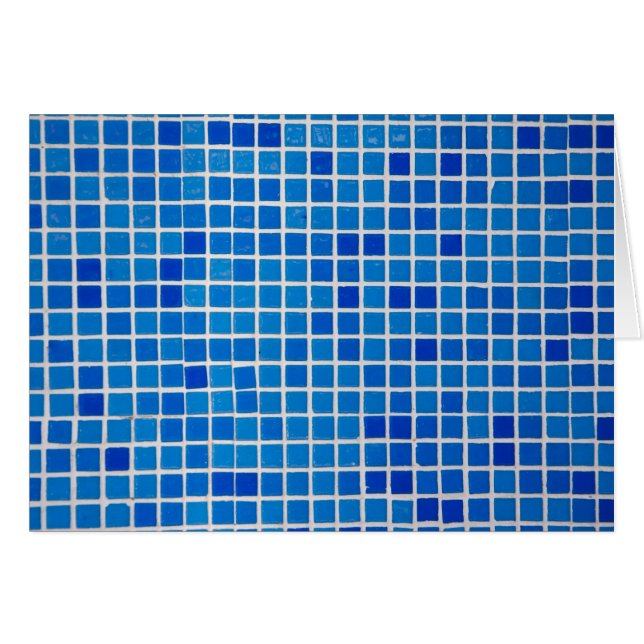 Blue Mosaic Tile Hälsningskort (Framsidan Horizontal)
