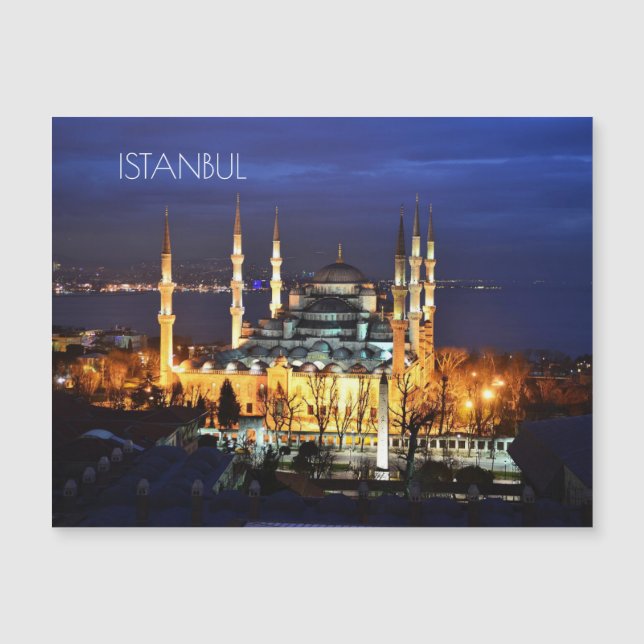 Blue Mosque i Istanbul på natten (Framsida)