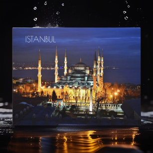 Blue Mosque i Istanbul på natten Vykort