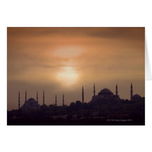 Blue Mosque och Hagia Sophia Turkey, Istanbul Hälsningskort (Framsidan Horizontal)