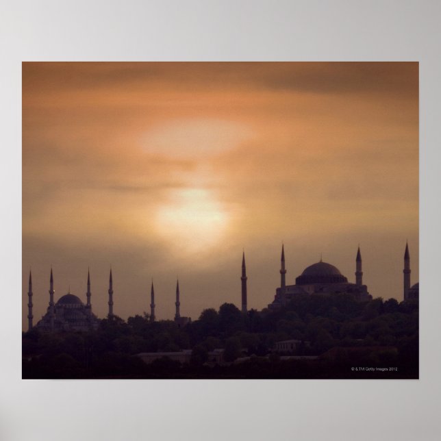 Blue Mosque och Hagia Sophia Turkey, Istanbul Poster (Framsidan)