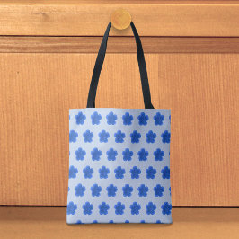 Blue Moss Rose Seamless Pattern Tote Bag Tygkasse