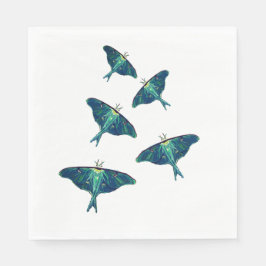 Blue Moths Butterfly Art Teckning Pappersservett