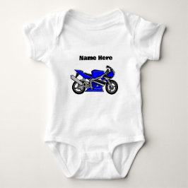 Blue Motorcycle Personlig White T Shirt