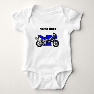 Blue Motorcycle Personlig White T Shirt