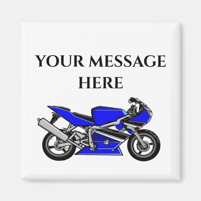 Blue Motorcykel Magnet (Framsidan)
