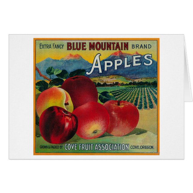 Blue Mountain Apple Låda LabelCove, ELLER Hälsningskort (Framsidan Horizontal)