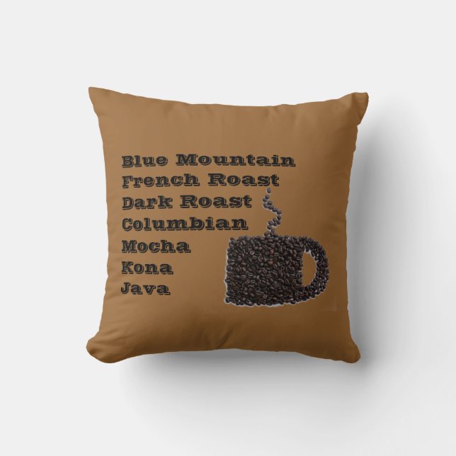 Blue Mountain Java Kona Coffee Designer Pillow Kudde (Framsida)