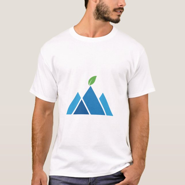 Blue Mountain Leaf Nature Eco Adventure T-Shirt (Framsida)
