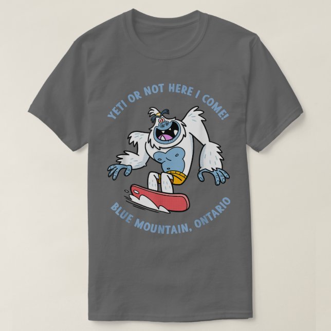 Blue Mountain, Ontario Yeti Snowboarding Vacation T Shirt (Design framsida)