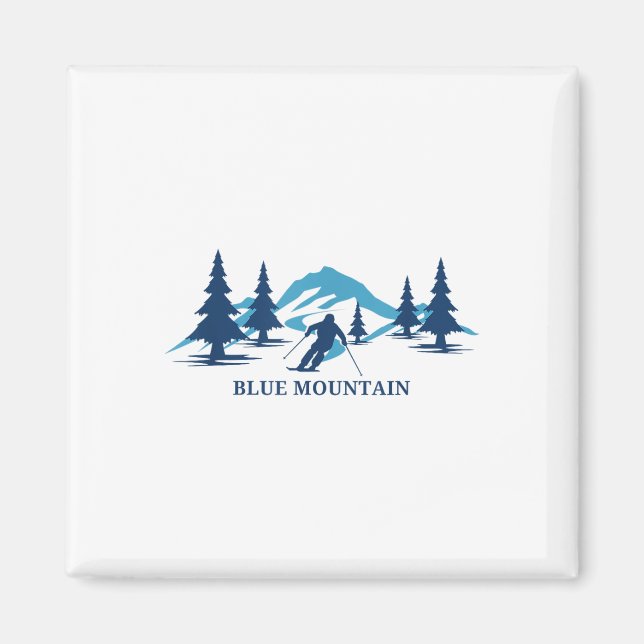 Blue Mountain Pennsylvania Ski Resort Skiing Skier Magnet (Framsidan)