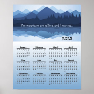Blue Mountain Reflections 2025 Kalender Poster