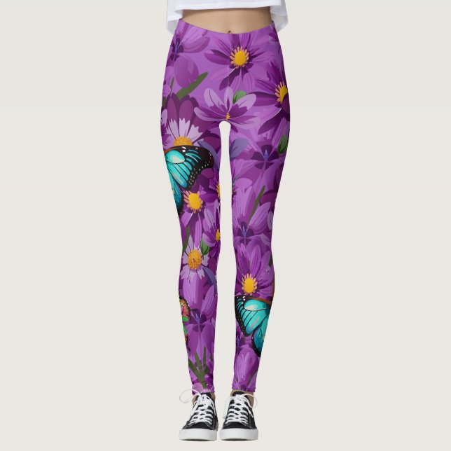 "Blue Mountain Swallowtail" Leggings (Framsida)
