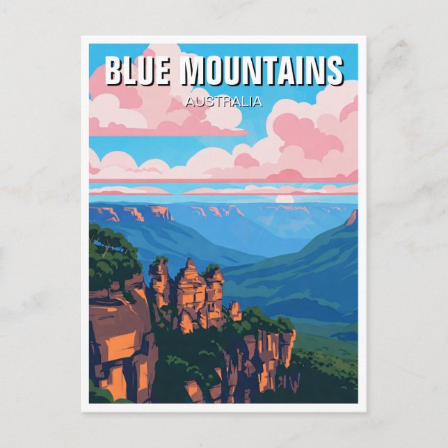 Blue Mountains Australia Travel abstrakt Vykort (Framsida)