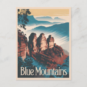 Blue Mountains Australia Vintage Vykort