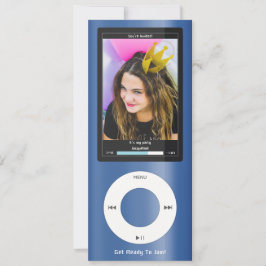 Blue MP3 Music Player II Födelsedag Inbjudningar