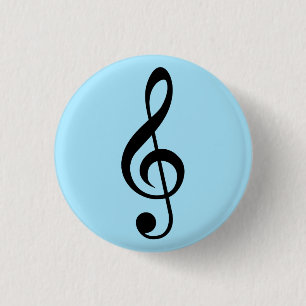 Blue Music Clef badge Knapp