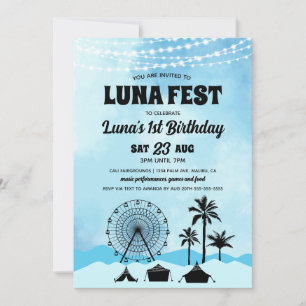 Blue Music Festival Födelsedagsinbjudan Inbjudningar