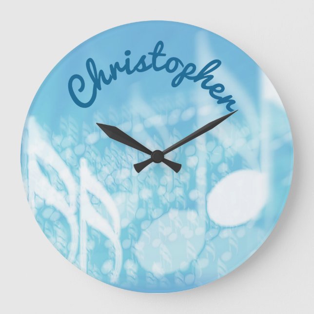 Blue Music Personlig Stor Klocka (Framsida)