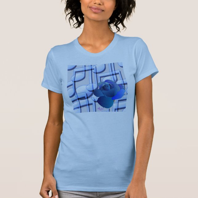 Blue Musik noter & Blue Ro Bra Jersey T-Shirt (Framsida)