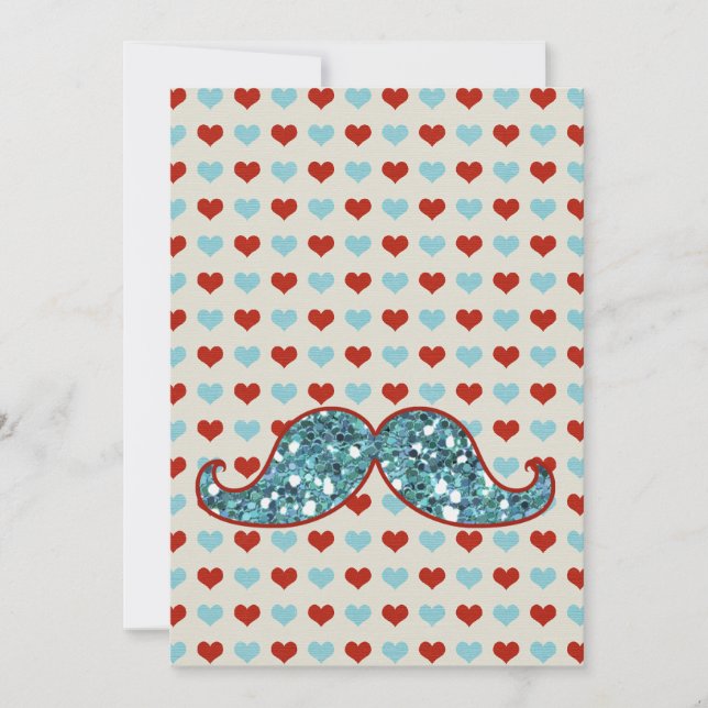 BLUE MUSTACHE OCH RED HEARTS GLITTER (Framsida)