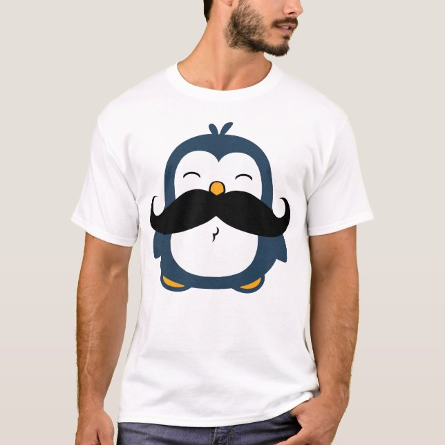 Blue Mustache Penguin Tee (Framsida)