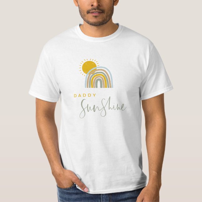 Blue & Mustard Rainbow Pappa Sunshine T-Shirt (Framsida)