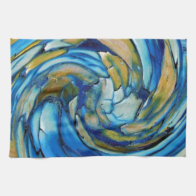 Blue N Guld Dolphin mot Eagle Kökshandduk (Horisontell)