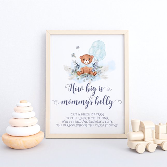 Blue Nalle Balloations How Big is Mamma Belly Poster (Skapare uppladdad)