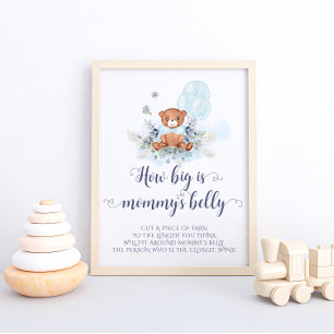 Blue Nalle Balloations How Big is Mamma Belly Poster