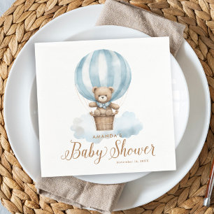 Blue Nalle Boy Baby Shower Pappersservett