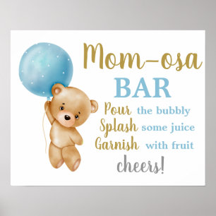 Blue Nalle Momosa Pub Boy-tecken Poster