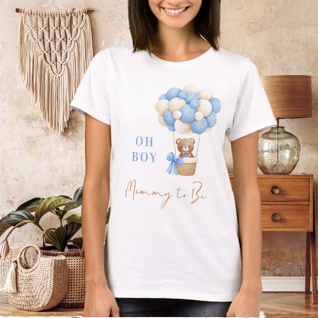 Blue Nalle Oh Boy Balloon Mamma att vara Baby T Shirt (Skapare uppladdad)