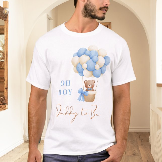 Blue Nalle Oh Boy Balloon pappa att bli T Shirt (Skapare uppladdad)