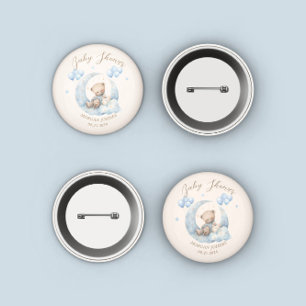 Blue Nalle Stars Baby Shower Knapp