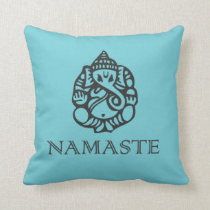 Blue Namaste Ganesh Pillow Kudde