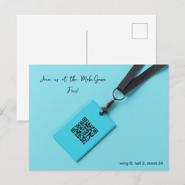 Blue Namn bricka Fair Vykort (Fram/baksida)