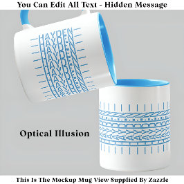 Blue Namn Gömt Message Trendig Mugg 121B Birthday