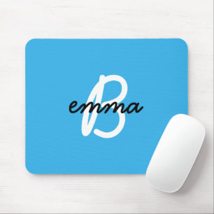 Blue Namn Initialt monogram för det moderna Tren Musmatta