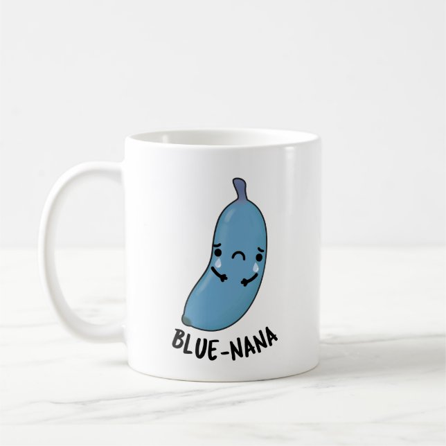 Blue-nana Funny Banana Pun Kaffemugg (Vänster)
